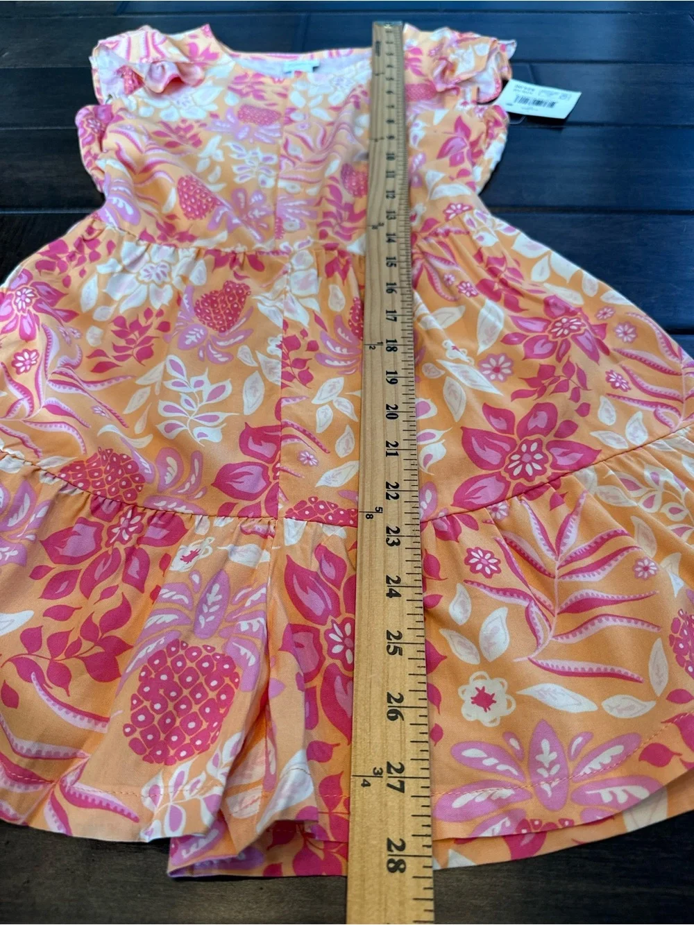 ❤️3/$30 NWT Falls Creek Girls Tropical Pineapple Tiered Romper Sz L 10/12